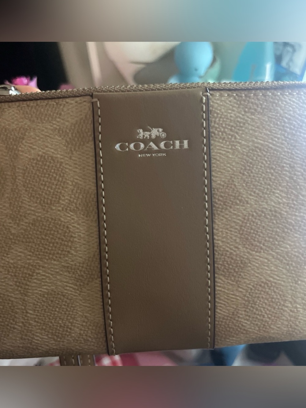 COACH women’s brown Signature Leather wallet